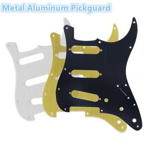 Plaque anti-rayures pour guitare électrique SSS en métal et aluminium Pickguard 11 trous, or / argent / noir au choix