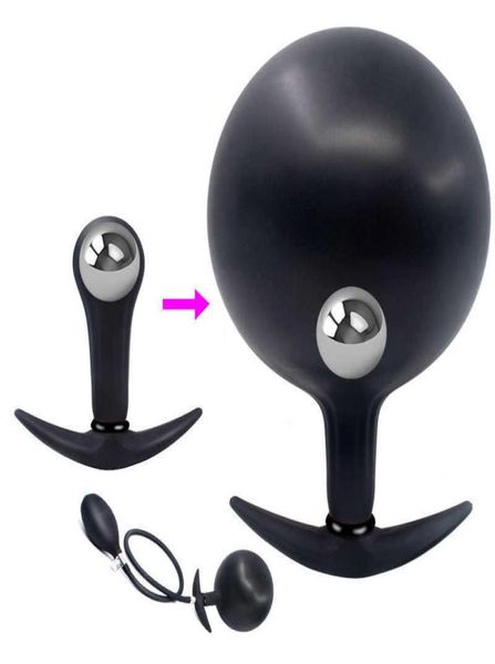 Bolas anales de metal, tapón anal inflable, tubo grande, decoración vaginal, juguetes sexuales para adultos para hombres y mujeres, tapón anal 2110157426635