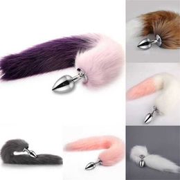 Plug Anal en métal queue de renard, accessoires érotiques, gode en peluche, fesses en acier, jeux pour adultes, jouets d'esclave pour femmes, Couples, Sexo 231010