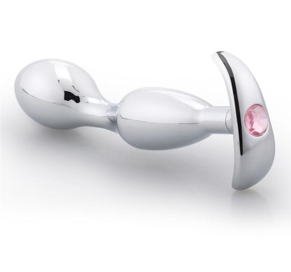 Metal Anal Plug Acero Inoxidable Cristal Consolador Juguetes Sexuales Masajeador de Próstata Punto G Estimular Juguetes Sexuales Para Mujer Hombre Masturbadores Y1816875269