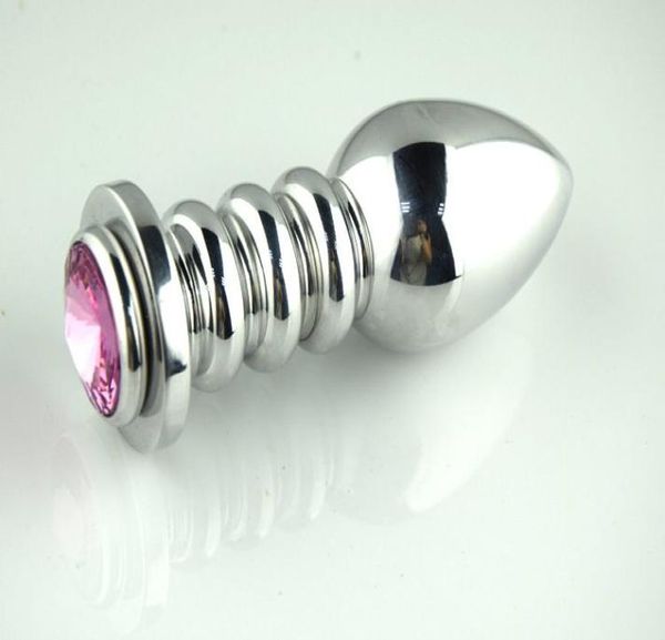 Métal Anal Toy Bouchons en acier Buttplugs le plus récent Plug Anal de haute qualité Insert en argent en acier inoxydable plaqué métal Jeweled Sexy Stopper6337385