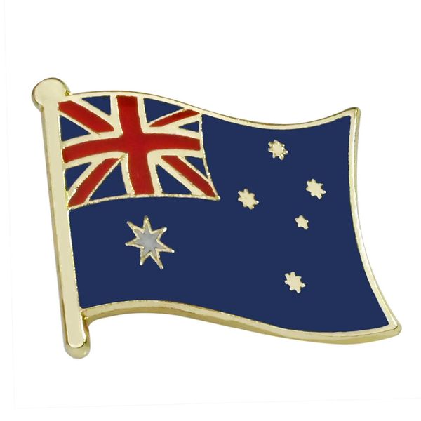 Metal Australia Zealand Flag Aboule Pines de Pinsocéanie Badges aléatoires Broches de la Journée nationale 30PCSLOT 240412