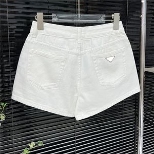 Metalen badge denim shorts voor vrouwen designer brief korte broek mode high taille vrouw jeans hiphop streetwear