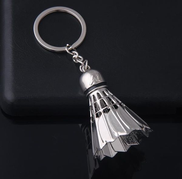 Porte-clés en forme de badminton en métal Porte-clés de boule de nouveauté Cadeaux de sport