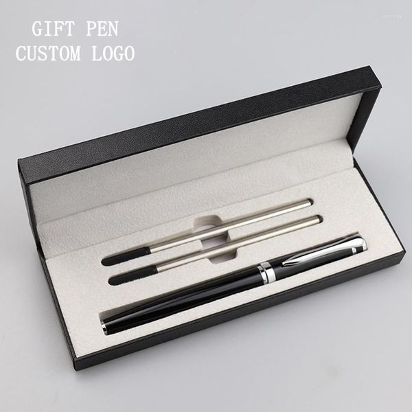 Stylo à bille en métal cadeau stylos d'anniversaire de bureau nom gravé Laser boîte personnalisée MOQ 10 pièces pour LOGO