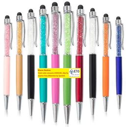 Bolicón de metal Pen Rainbow Escribir alumno de arena Pensas de bolsillo de bolsillo Móvil Pen Pen Diamond Gift Office Office Supplies LL