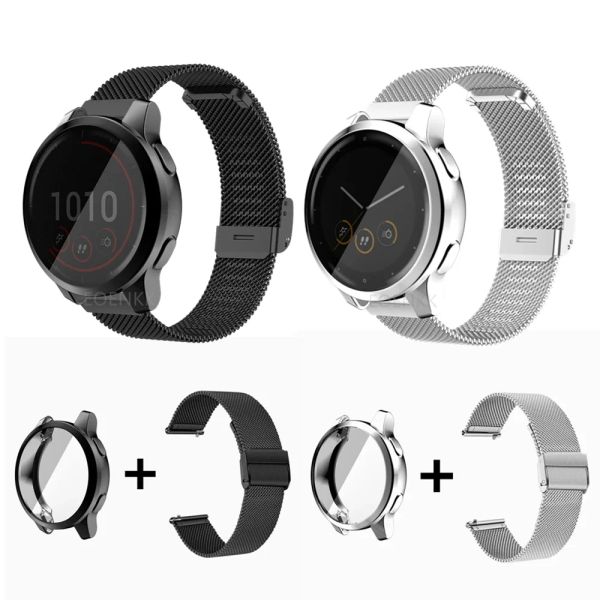 Metal Band + TPU Couverture pour Garmin Vivoactive 4S 4 3 Musique / Venu 2 2S 3S 3 2 Plus Bracelet Bracelet Full Screen Protector Watch Case