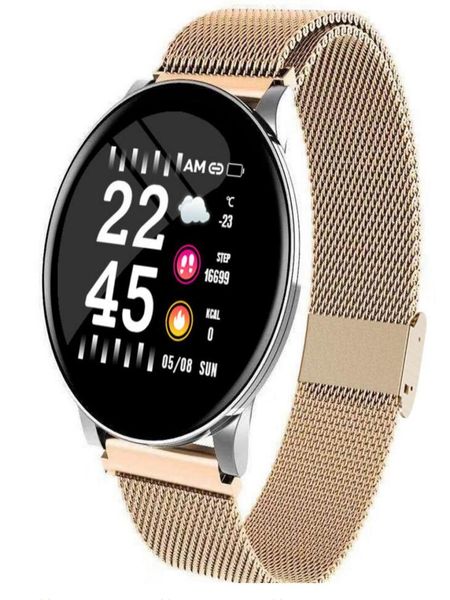 Metal Band W8 Fashion Smart Watch IP67 Impermeabilización de la frecuencia cardíaca Previsión meteorológica Smite Smartwatch para Samsung Huawei Bracelet PK Active3672093