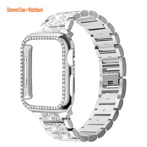 Metalen band met hoesje Compatibel met Apple Watch 49 mm bands Bling luxe Apple Watch-band 44 mm iWatch-serie SE-serie 8 7 6 5 4 3 2 Accessoires Vervanging voor mannen vrouwen