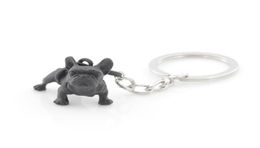 Metal Black French Bulldog Key Chain mignon Couches d'animaux de chien Cortes clés de femme Bag de femme Belle bijoux pour animaux de compagnie Gift en vrac entièrement 2206806037