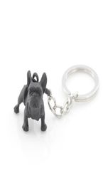 Metal Black French Bulldog Cadena Key Lindo Dog Animal Keyrings Keyrings Mujeres Bolsas de joyas para mascotas Regalo Bulk Bulk Lotes 2201348117