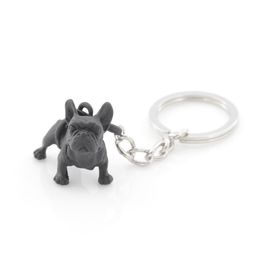 Metal Black French Bulldog Key Chain mignon pour animaux de chien Cléchains clés de féminin