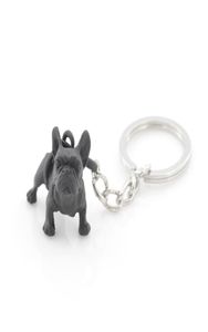Metal Black French Bulldog Key Chain mignon pour animaux de chien Cléchones clés de femme Bag de femme Belle bijoux pour animaux de compagnie Gift en vrac entièrement 7937781