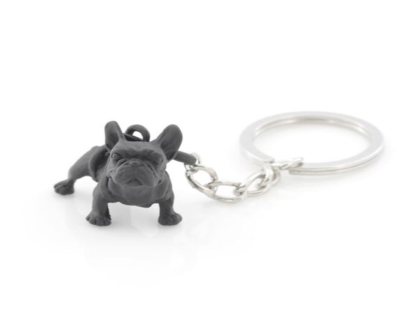 Métal Noir Bouledogue Français Porte-clés Mignon Chien Animal Porte-clés Porte-clés Femmes Sac Charme Bijoux Pour Animaux De Compagnie Cadeau En Vrac Lots3146943