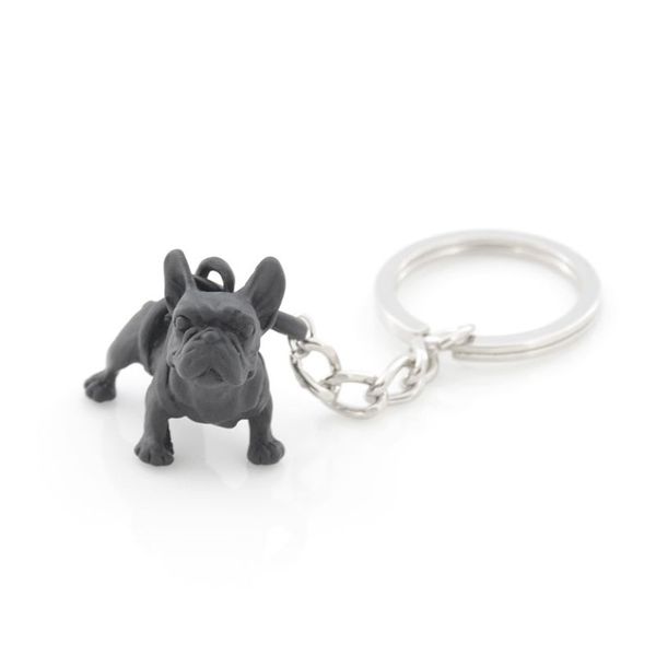 Porte-clés bouledogue français en métal noir, mignon chien Animal, porte-clés pour femmes, breloque pour sac, bijoux pour animaux de compagnie, cadeau en vrac, Lots241Q