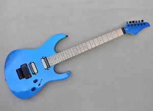 Metal Blue Electric Guitar met Humbuckers pickups Floyd Rose en Abalone Inlay