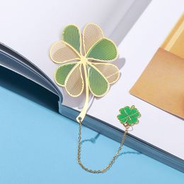 Bookmark Metal Hollow peint Bookmark Lotus Leaf à franges Abricot Leaf Bookmark Stationnery Gifts Creative Papings Bookmark