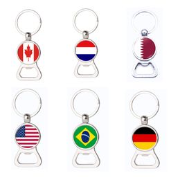 Metalen flesopener Keychain World Cup Keychains Souvenir Gifts Keyring Home Kitchengereedschap
