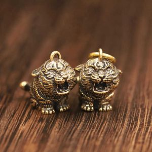 Métal Laiton Tigre Porte-clés DIY Tentures Bijoux Accessoires Vintage Mignon Animal Figurines Voiture Porte-clés Pendentifs Enfants Cadeaux G1019