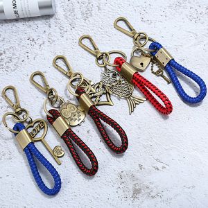 Metaal Bronze hart Whistle Owl Fish Charm Key Ring Keychain Handtas hangt mode -sieraden Will en Sandy Red Blue