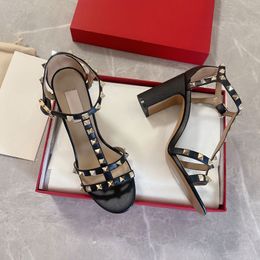 Sandalen met metalen gesp Damesschoenen Designer schoenen Luxe muilezels Stiletto hakken Zomer Nieuwe sexy pantoffels High Sense Transparant Feest Commuter Enkele schoenen 8,5 cm 35-39