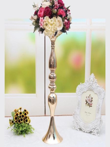 Bougeoirs en métal 50cm20quot fleur Vase support chandelier Table de mariage pièce maîtresse événement route plomb bougie Stands4047310