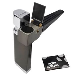 Tapa de metal Encendedor de tabaco Pipa para fumar Pantallas sin metal Accesorios para fumar Encendedores Estuche Pistola para cigarrillos Humo