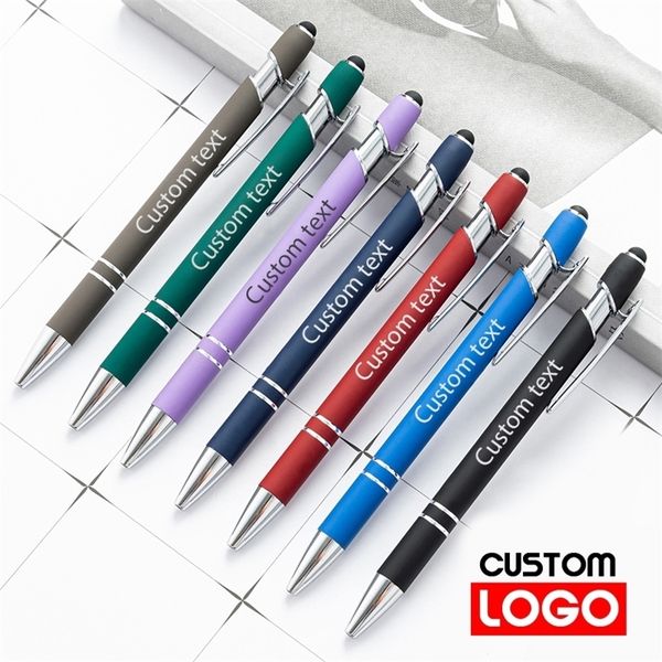 Métal capacitif tactile stylo à bille écriture manuscrite écran tactile stylo personnalisé cadeau d'affaires stylo étudiant apprentissage papeterie 220712