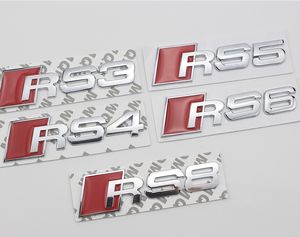 Metalen Auto Sticker Badge Embleem voor Audi RS3 RS4 RS5 RS6 RS8 Auto Styling Stickers Logo Auto Accessoires Gemodificeerde 3D
