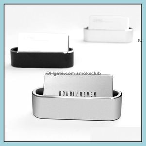 Boîte de porte-cartes en métal Présentoir en aluminium pour IdDebitBusinessNameGift Cards Organisateur de bureau Container Case Gwb14248 Drop Delivery 2
