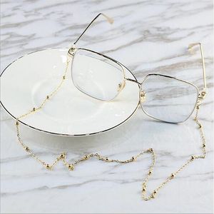 Chaîne en métal perle lunettes de soleil de créateur chaîne lunettes de lecture chaîne alliage anti-dérapant corde chaîne cou cordon de retenue avec silico249n