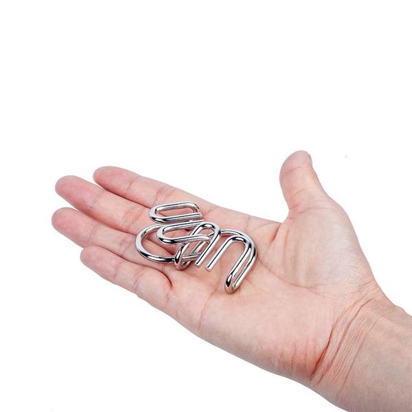 Anillos de rompecabezas chinos de Metal, conjunto de nueve anillos entrelazados, enlaces de tamaño Mini, juguetes educativos para niños, juego de mesa para niños y adultos, 8 unids/set DLH195