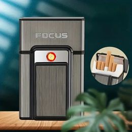 Metall-Zigarettenetui-Feuerzeug-Set – winddichtes Fackelfeuerzeug, Raucherzubehör für Männer