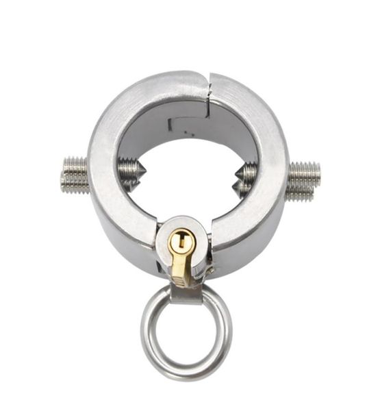 Anillos de metal para pene, jaula de anillo para pene de acero inoxidable, escroto masculino, Bondage, esclavo de castidad en juegos para adultos, juguetes sexuales fetiche para hombres 8116378