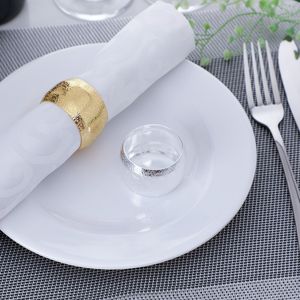 Metaalkleur behoud doek cirkel Kerst eettafel instelling mat patroon servetgesp eenvoudige gouden servetcirkel groothandel