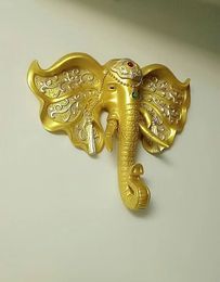 Impresionante elefante dorado de Color metálico, adorno colgante en la pared, tamaño S a XL, nuevo césped de animales