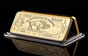 Metal Craft 1oz USA Buffalo Rare Coin 100 Mill 999 Fine American Gold plaqué Bar8736236