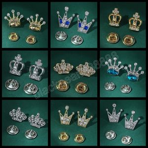 Metal Crystal Crown Broche Rapel Pins Pak Shirt Collar Pin Booch For Women Wedding Corsage Rhinestones Sieraden Accessoire