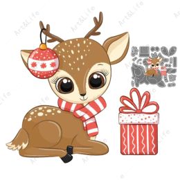 Metal Cutting Dies Christmas Deer Sika Deer bébé pour bricolage Scrapbooking Artiscts Pochies Album Carte en papier Moule de coupe en papier Coupage