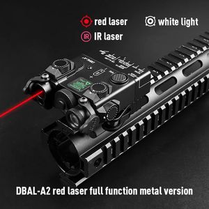 Metaal DBAL-A2 IR Laser Red/ Greenlaser Sight Dual Beam Auting PEQ-15A Infrarood Tactische zaklamp LED Wit Licht voor jagen