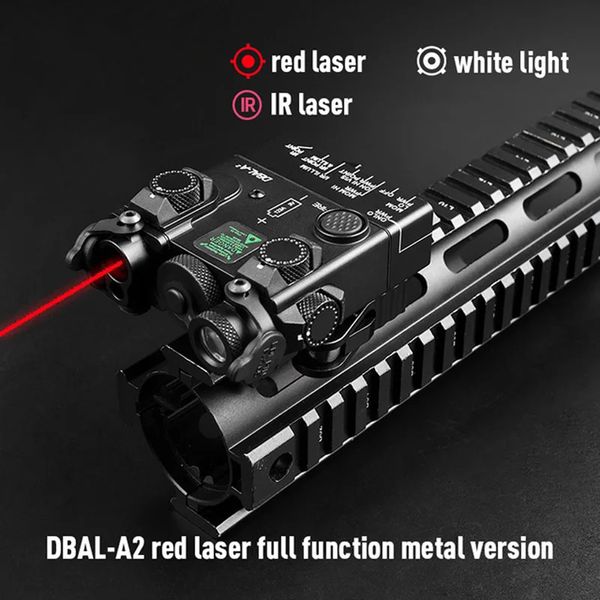 Metal dbal-a2 ir láser rojo/ mira verde viga dual apuntar PEQ-15a linterna táctica táctica LED blanca LED para caza