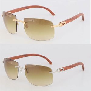 Designer en métal plus grandes lunettes de soleil en bois sans monture hommes forme carrée visage 4189705 lunettes de soleil unisexe C décor cadre lunettes mâle et fem243p