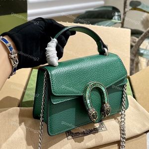 Metalen afneembare kettingtas Mode crossbody schoudertassen voor dames 2023 Designer 18 cm formaat Mini handtas bakken Handtas Portemonnee met groene doos Zeer voortreffelijk