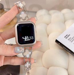 Metal Diamond iWatch Bandjes Horlogebanden voor Apple Watch Band 41mm 45mm 42mm 38mm 40mm 44mm iwatch8 SE 7 6 3 4 5 ultra Designers elegante armband voor Lady vrouwen