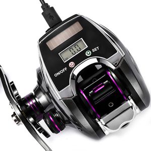 Metal Digital Display Electric Fishing Reel 9 Gear Magnetic Rem Oplaadbare Baitcasting Wheel Spool Spinning Tackle 240515