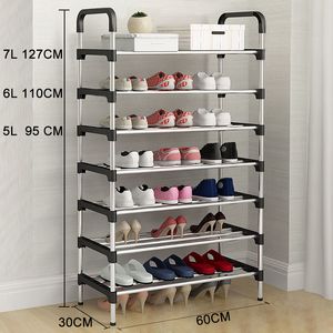 Métal DIY Assemblage Chaussure Space Standing Stand Stand Chaussures Incroyable Shoerack Organisateur Salon Salon Meubles Chaussures Armoire de stockage 201030