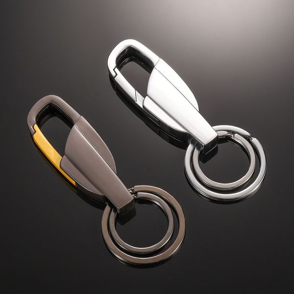 Porte-clés de voiture porte-clés en métal double cercle porte-clés accroche bijoux de mode volonté et sable