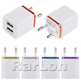 Metalen Dual USB Wall Charging Charger US EU Plug 2.1A AC Power Adapter Wall Charger Plug 2 Poort voor Samsung Galaxy Note 10 LG