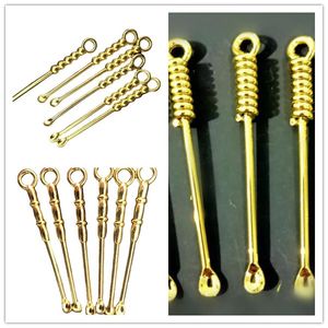 Herramientas de mano para recoger orejas de Metal, cuchara para fumar, accesorios de cera Dab reutilizables, herramientas de extracción, cuchara con tamaño Mini