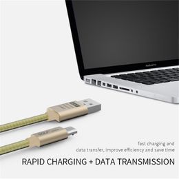 Câble de charge USB rapide en métal pour iPhone 15 14 13 12 11 Pro Xs Max 8 Huawei Xiaomi Samsung Android Micro USB Type-C Corde